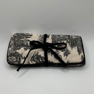 Waverly Black and Cream Toile Print Clutch